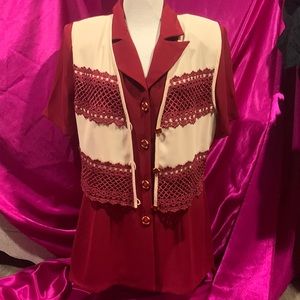 Jeannet fashion unique pant/suit jacket. Size L ish.